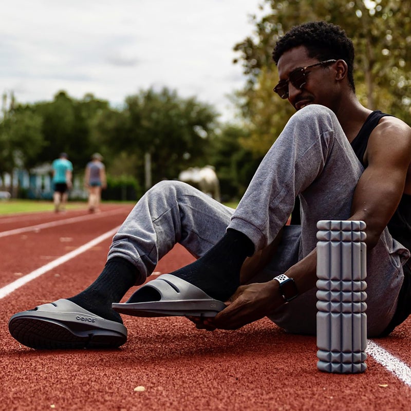 OOFOS OOahh Recovery Slide, Slate - Womenâ€™s Size 11, Menâ€™s Size 9 - Image 5